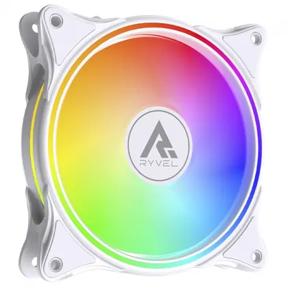 Cooler Para Gabinete Ryvel Lycan White, ARGB, 120mm, Branco, RY-FN-LY-WT-5V