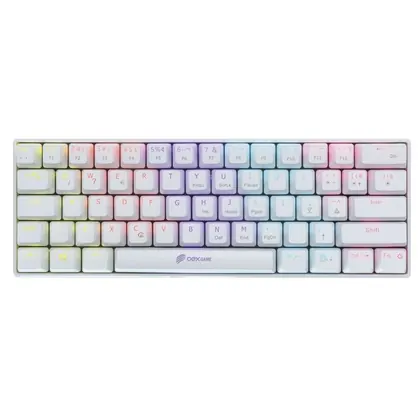 TECLADO MECANICO GAMER ZIGGY RAINBOW SWITCH OUTEMU RED OEX TC607 BRANCO