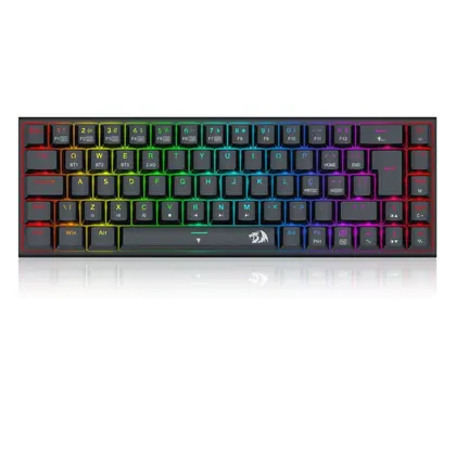 TECLADO MECANICO GAMER RYZE PRO RGB WIRELESS SWITCH BROWN REDRAGON K633RGB-PRO PRETO