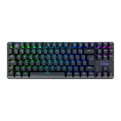 Teclado Mecanico Mancer Ghoul MK3, RGB, ABNT2, Switch Huano Vermelho, Preto, MCR-GHM3-RGB01RD