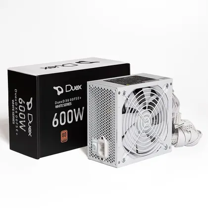 Fonte Duex DX 600FSE+ White, 600W, 80 Plus, Branca, Bronze, PFC Ativo, Com Cabo, DX 600FSE+ White