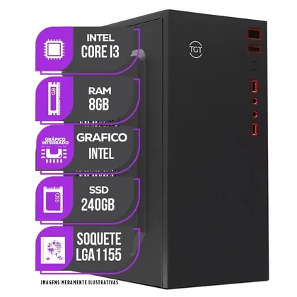 PC CPU Intel Core i3, 8GB de Memoria ram, SSD 240GB