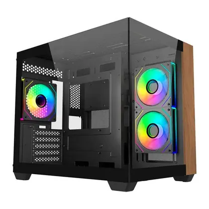 Gabinete Elite 481, Mini Tower, ARGB, Sem Fonte, Sem Fans, Preto, E481-KHNN-S00