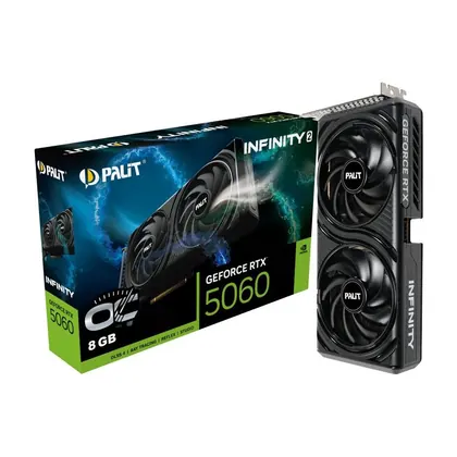 Placa de Vídeo Palit GeForce RTX 5060 Infinity 2 OC, 8GB, GDDR7, PCIe 5.0, NE75060V19P1-GB2063L