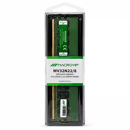 Memória Macrovip Intel, 8GB, DDR4, 3200MHz, CL22, Preto, MV32N22/8I
