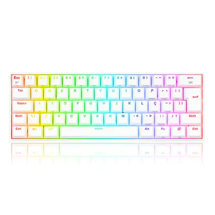 TECLADO MECANICO GAMER DRACONIC PRO RGB WIRELESS SWITCH BLUE REDRAGON K530W-RGB-PRO BRANCO