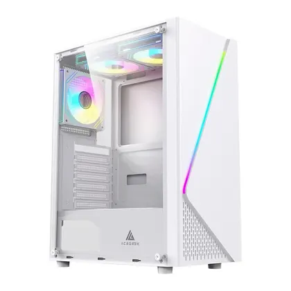 Gabinete Gamer Acegeek Lumix, Mid-Tower, Lateral de Vidro, Branco, AG-LUMIX-WH