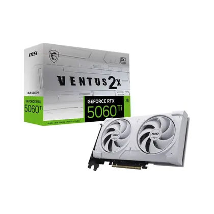 Placa de Vídeo NVIDIA GeForce MSI RTX5060TI 8GB Ventus 2X OC White Plus GDDR7 912-V536