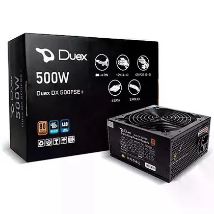 Fonte Duex DX 500FSE+, 500W, 80 Plus Bronze, PFC Ativo, Com Cabo, DX500FSE2046115