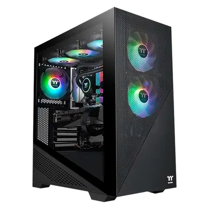 Gabinete Thermaltake Divider 370 TG, Mid-Tower, Preto, ARGB, Lateral de vidro, 3 Fans 120mm - CA-1S4-00M1WN-00