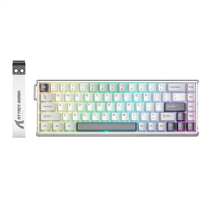 Teclado Magnetico Attack Shark X68MAX HE, RGB, Switch Magnetico Linear, Star White, X68-MAX-STAR-WHITE