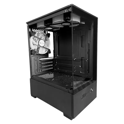 GABINETE GAMER MICRO ATX COM 3 FANS RGB SEM FONTE DUEX DXJ250-2 BK PRETO