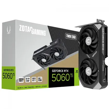 Placa de Vídeo Zotac Gaming NVIDIA GeForce RTX 5060 Ti Twin Edge, 16GB, GDDR7, DLSS, ZT-B50620E-10M