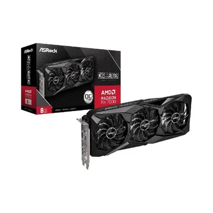 Placa de Vídeo AsRock AMD Radeon RX 7600 Challenger Pro 8GB OC GDDR6 128 Bits - RX7600 CLP 8GO