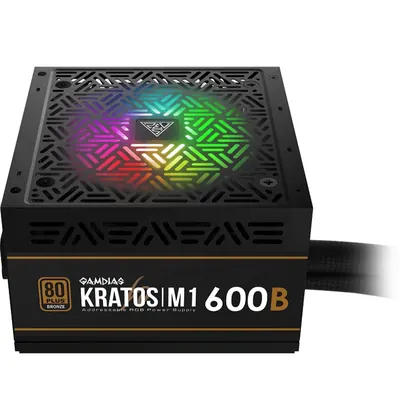 FONTE ATX 600W 80 PLUS BRONZE RGB GAMDIAS KRATOS M1 - M1-600B