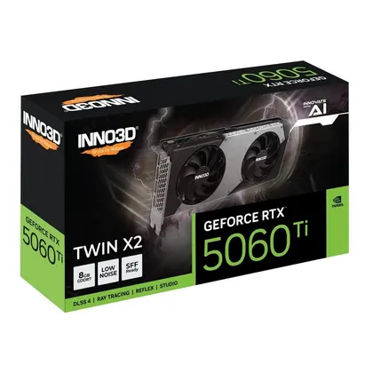 Placa de Video GeForce NVIDIA INNO3D RTX5060TI 8GB TWIN X2 GDDR7 N506T2-08D7-193075N