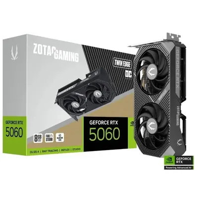 Placa de Vídeo Zotac GeForce RTX 5060 Twin Edge OC, 8GB GDDR7, 128 Bits, Dual Fan, Preto - ZT-B50600H-10M