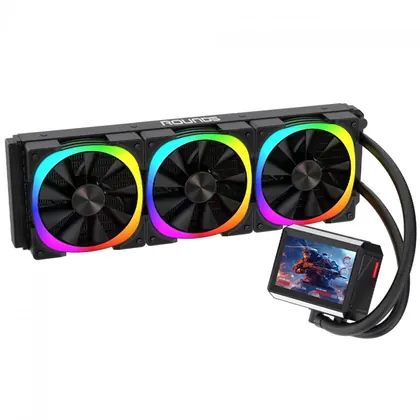 Water Cooler Round5 Notus Black, ARGB, 360mm, Com Display LCD, Intel-AMD, PWM, Preto