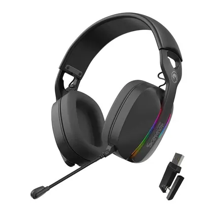 Headset Gamer Marvo Pulz 70W, RGB, Drivers 40mm, Wireless.