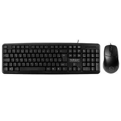 Kit Teclado e Mouse Office ,Com fio, TGT GR100 V3, ABNT2, 1000DPI, Preto, TGT-GR100-BK03